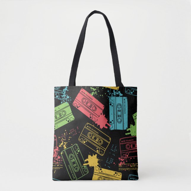 90s Style Cool Grunge Cassettes Tote Bag (Front)