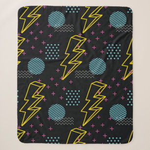 90's style seamless pattern sherpa blanket
