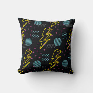 90's style seamless pattern throw pillow