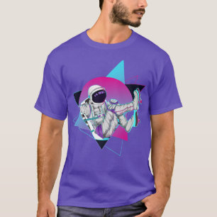 90s Synthwave Skateboarder Outer Space Vaporwave A T-Shirt
