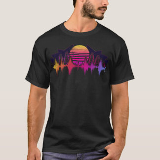 90s synthwave sound engineer gift soundwave vintag T-Shirt
