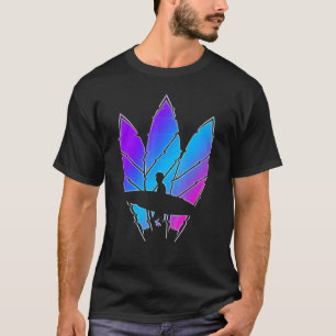 90s Synthwave Surfboard Surfer Vaporwave Surfboard T-Shirt