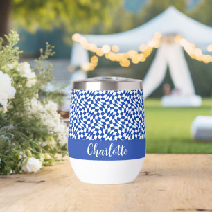 90's theme blue chequered name monogram