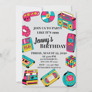 90s Theme Invitation