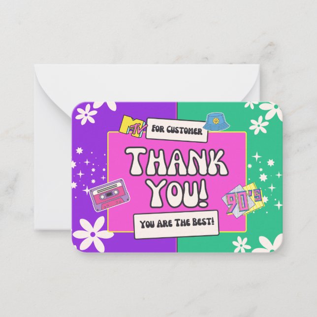 90's themed Thank You Card (Front)