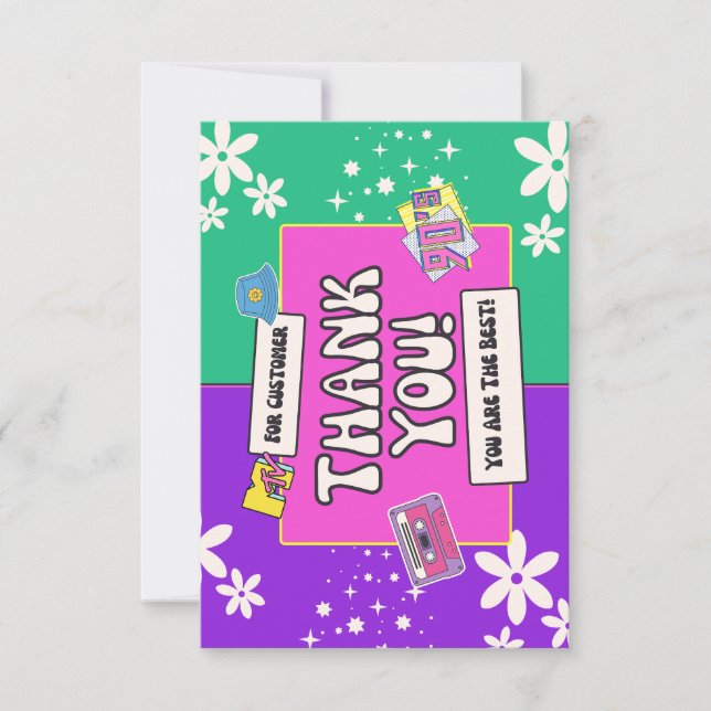 90's themed Thank You Card (Front)