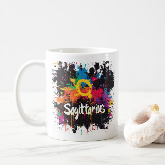 "90s Throwback Sagittarius: Splatter Paint Mug" Coffee Mug