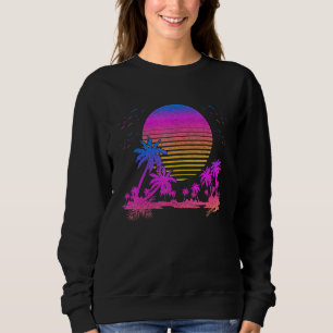 90s Vaporwave Art Palms Retro 80s Aesthetic Sunset Sweatshirt