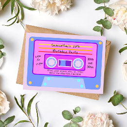 90's Vaporwave Pastel Cassette Birthday Party Invitation