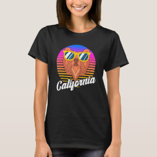 90s Vaporwave  Sunglasses Californian Bear Califor T-Shirt