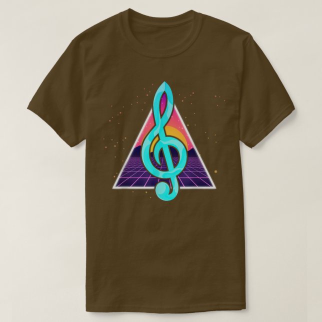 90s Vaporwave Synthwave Classical Music Lover Treb T-Shirt (Design Front)