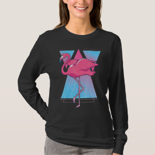 90s Vaporwave Tropical Bird Exotic Animal Pink Fla T-Shirt