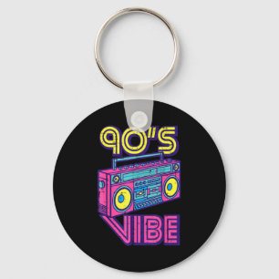90s Vibe Boom Box Radio Retro Music Lover Men Wome Keychain