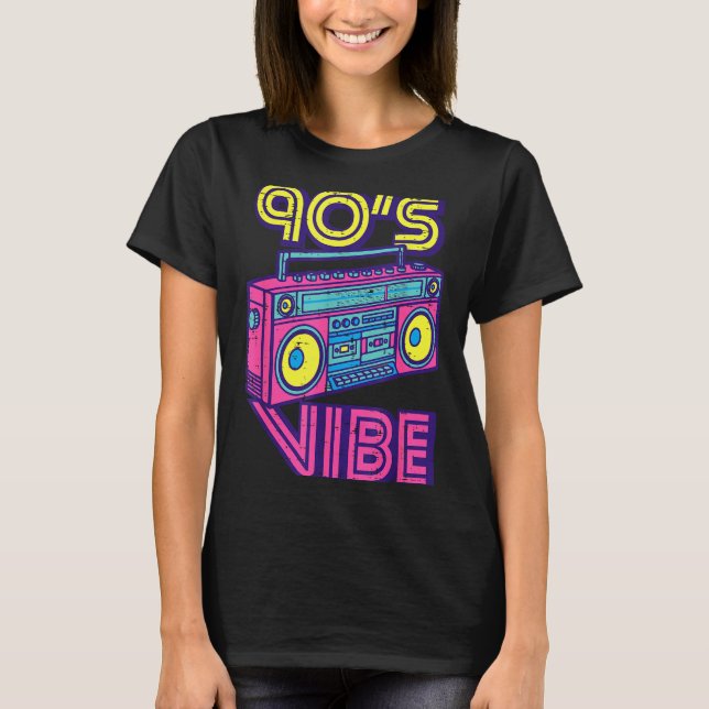 90s Vibe Boom Box Radio Retro Music Lover Men Wome T-Shirt (Front)