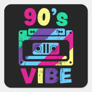 90s Vibe Retro Esthetic 90's Costume Party Outfit Square Sticker