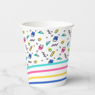 90s Vibe Simple Shapes and Stripes Paper Cup