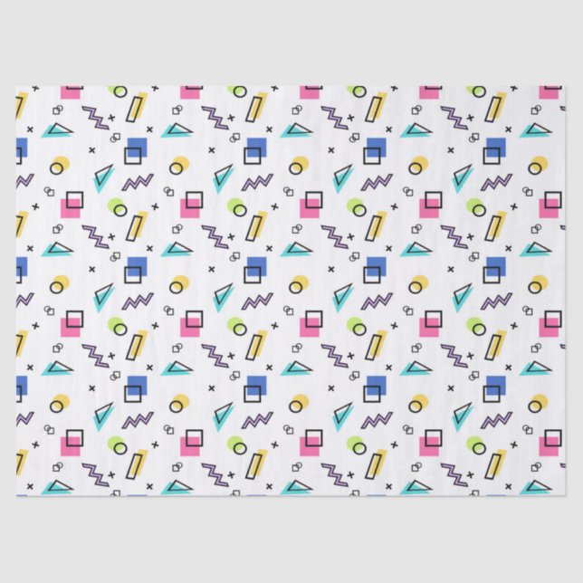 90s Vibe Simple Shapes & Outlines Tissue Paper (Front)