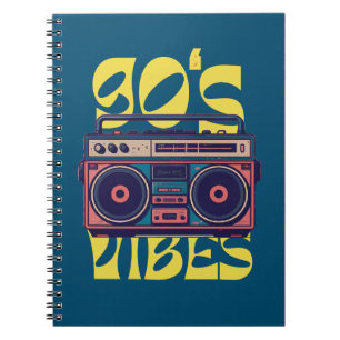 90's vibe vintage Boombox    Notebook