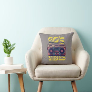 90's vibe vintage Boombox Throw Pillow