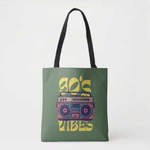 90's vibe vintage Boombox Tote Bag