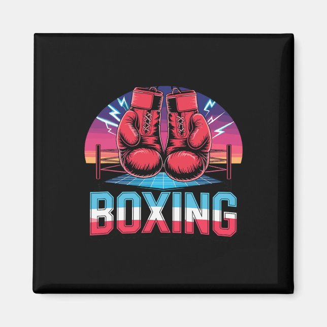 90s Vintage Boxing Gloves Fighter Boxer  Magnet (Front)