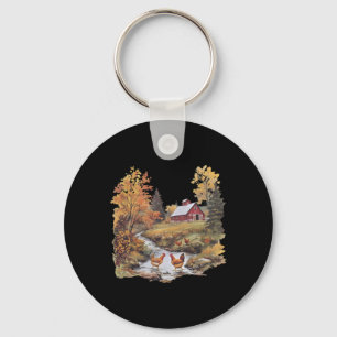 90's Vintage Ckyard Chicken Farmer  Keychain