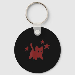 90s Y2k Scary Cat Tomcat Is Scared Under Starry Keychain