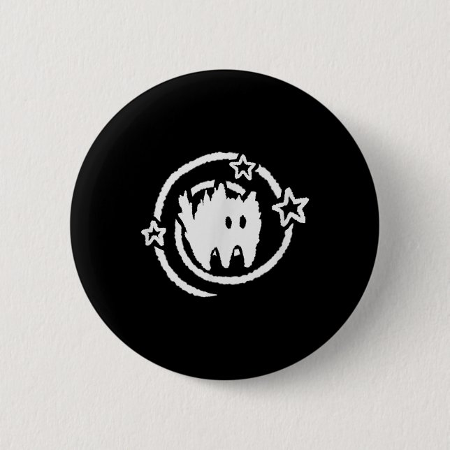 90s Y2k Scary Tomcat Kitten Cat Is Scared Under St 2 Inch Round Button (Front)