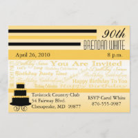 90th - 99th Birthday Invitations-Enter Your Age