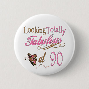 90th Birthday 2 Inch Round Button