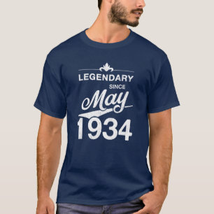 90th Birthday 90 Year Old Born in May 1934 Gift fu T-Shirt