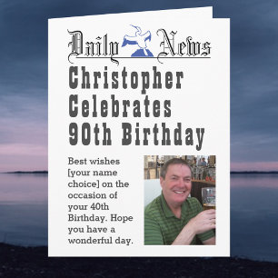 90th Birthday - Birthday Card to Personalize