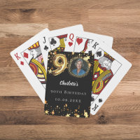 90th birthday black gold stars photo