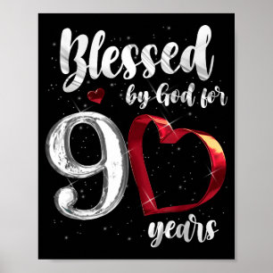 90th Birthday Blessed By God For 90 Years Birthday Poster
