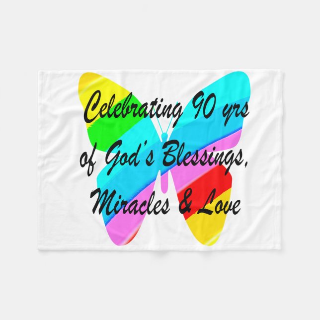 90TH BIRTHDAY BLESSING FLEECE BLANKET (Front (Horizontal))
