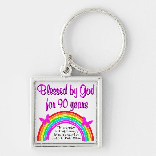 90TH BIRTHDAY BLESSING KEYCHAIN (Front)