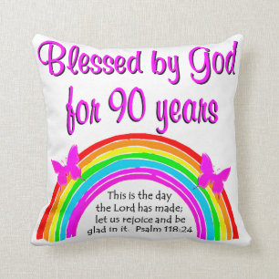 90TH BIRTHDAY BLESSING THROW PILLOW
