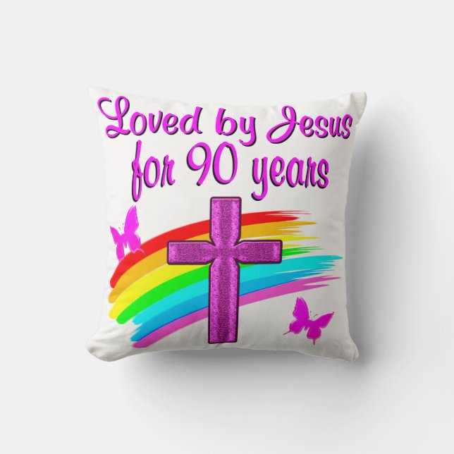 90TH BIRTHDAY BLESSINGS THROW PILLOW (Front)