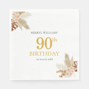 90th birthday boho floral Paper Napkin