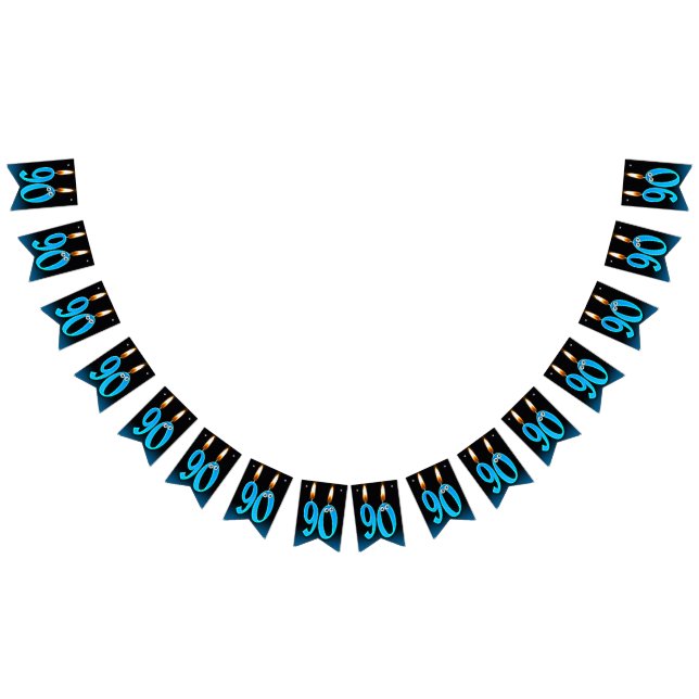 90th birthday candles with eyeballs bunting flags (All)