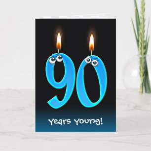 90th Birthday Candles with Eyeballs Card