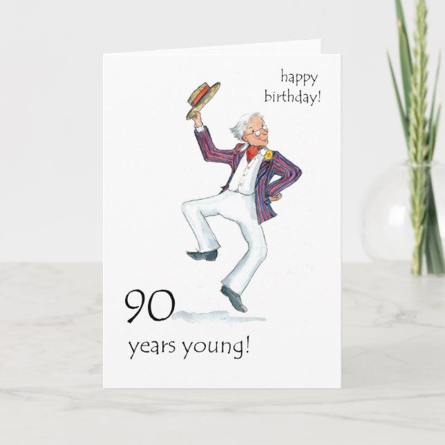 90th Birthday Card - Man Dancing! (Front)