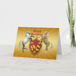 90th birthday card with a coat of arms