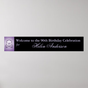 90th Birthday Celebration Custom Banner poster