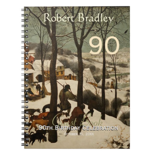 90th Birthday Celebration Customizable Guest Book (Front)
