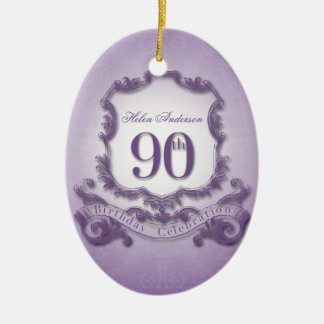 90th Birthday Celebration Personalized Ceramic Ornament