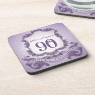 90th Birthday Celebration Personalized Coaster
