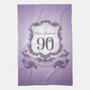 90th Birthday Celebration Personalized Kitchen Towel