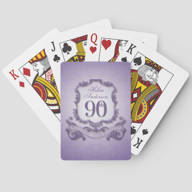 90th Birthday Celebration Personalized Playing Cards (Back)