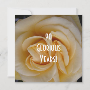 90th Birthday Celebration-Yellow Rose Invitation